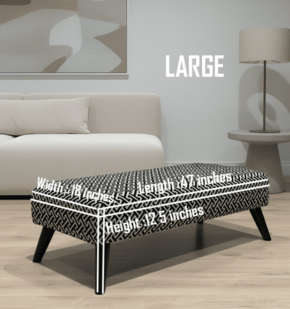 Eden embossed premium pattern Footstool window bay seat pouffe coffee table - ISTOOLS