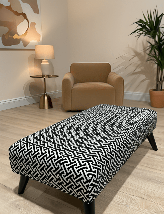 Large Upholstered Ottoman Seat for UK Home Interiors - ISTOOLS