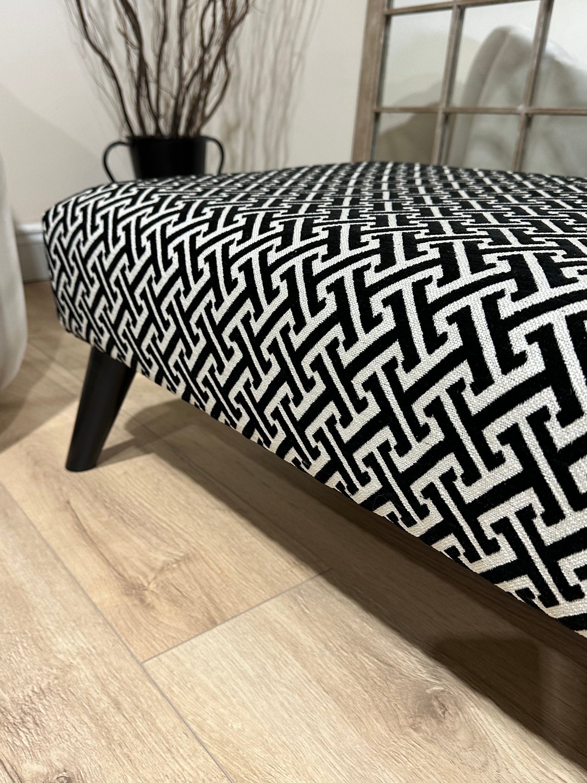 Eden embossed premium pattern Footstool window bay seat pouffe coffee table - ISTOOLS