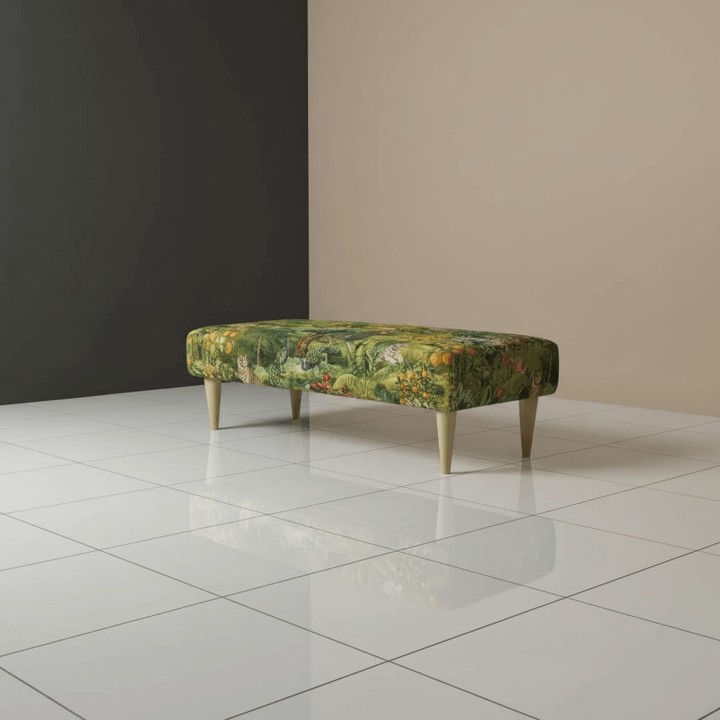 Elegant Abstract Upholstered Dining Bench Seat | Handcrafted UK Designer Pattern Bench | istools - ISTOOLS