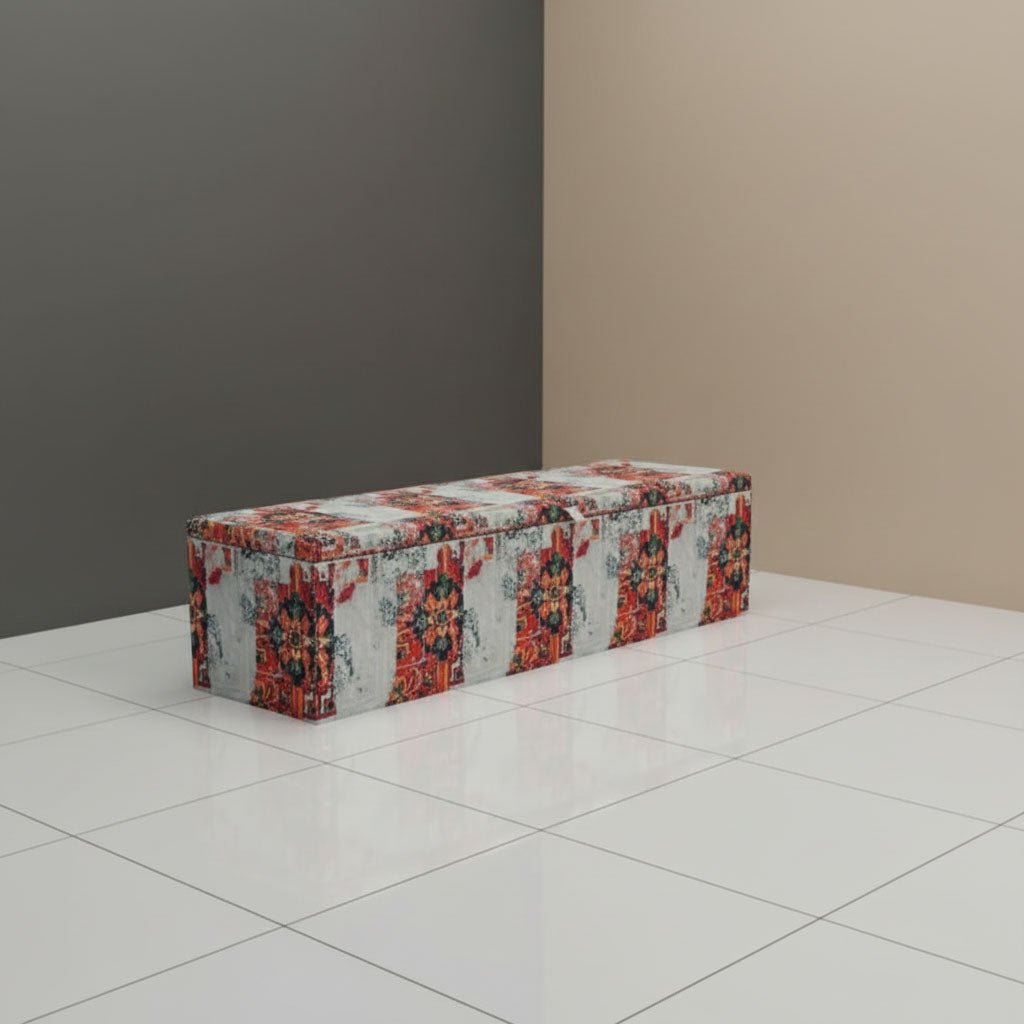 Elegant Bedroom Storage Box Designer Chesterfield Patterned Fabric - ISTOOLS
