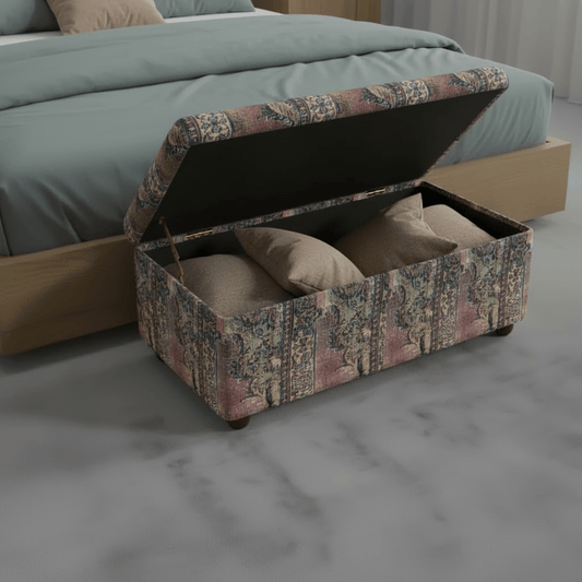 Elegant Bedroom Storage Box Designer Motif Premium Fabric - ISTOOLS