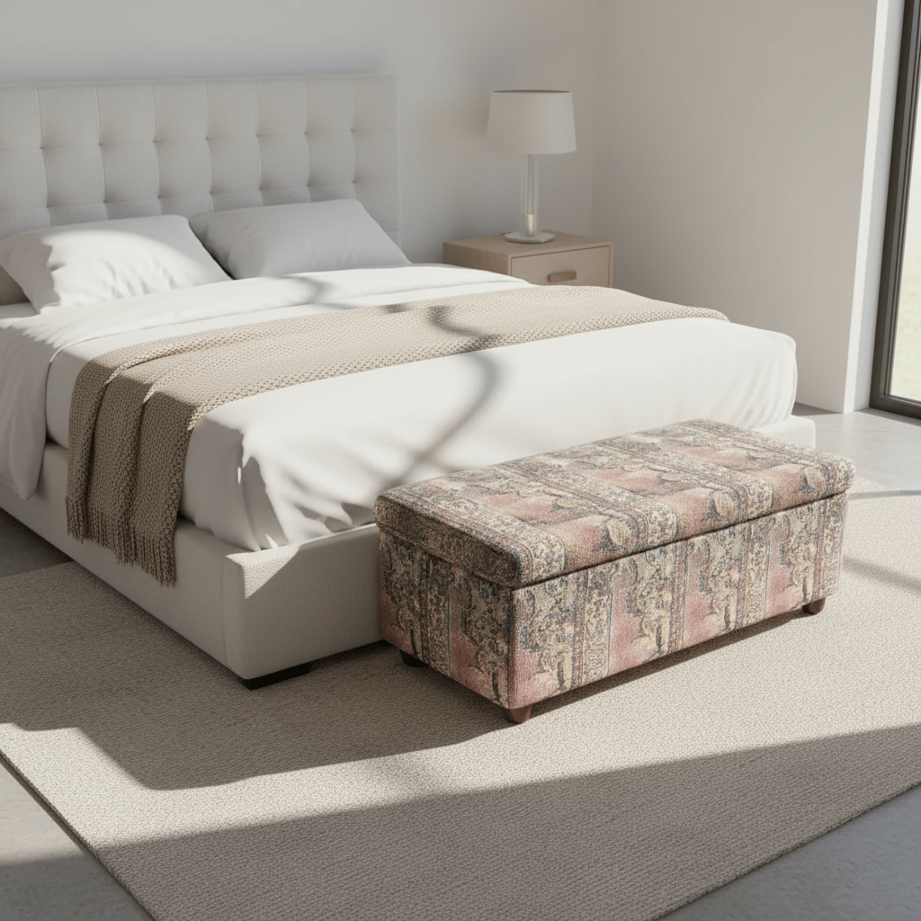 Elegant Bedroom Storage Box Designer Motif Premium Fabric - ISTOOLS