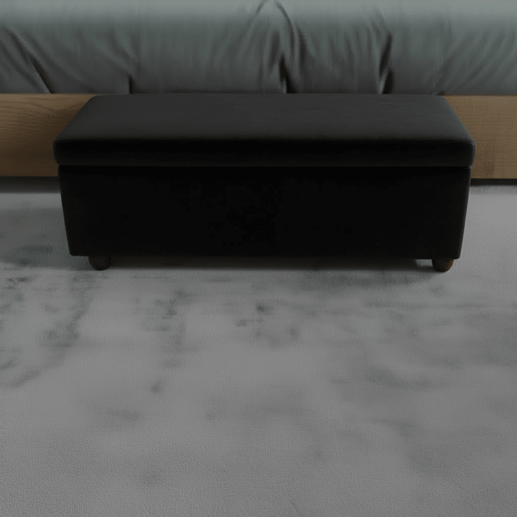 Elegant Black Rectangular Storage Footstool UK Craftsmanship - ISTOOLS