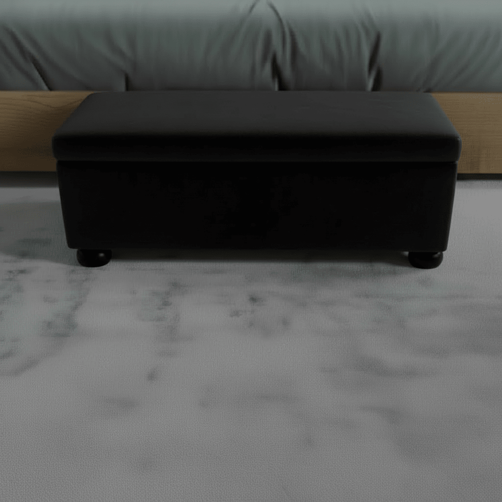 Elegant Black Rectangular Storage Footstool UK Craftsmanship - ISTOOLS