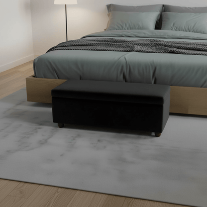 Elegant Black Rectangular Storage Footstool UK Craftsmanship - ISTOOLS