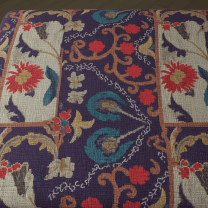 Elegant Centrepiece Footstool Vibrant UK Craftsmanship - ISTOOLS