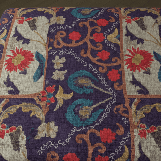 Elegant Centrepiece Footstool Vibrant UK Craftsmanship - ISTOOLS