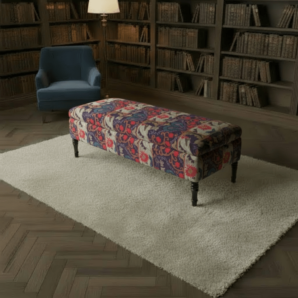 Elegant Centrepiece Footstool Vibrant UK Craftsmanship - ISTOOLS