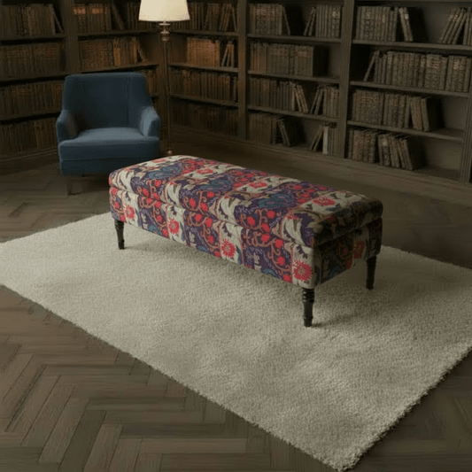 Elegant Centrepiece Footstool Vibrant UK Craftsmanship - ISTOOLS