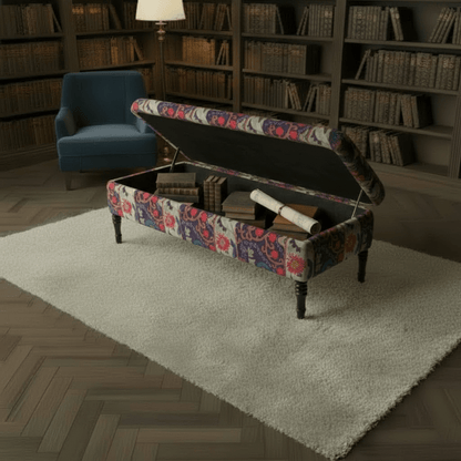 Elegant Centrepiece Footstool Vibrant UK Craftsmanship - ISTOOLS