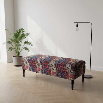 Elegant Centrepiece Footstool Vibrant UK Craftsmanship - ISTOOLS