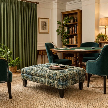 Elegant Designer Pattern Buttoned Footstool Lounge Table - ISTOOLS