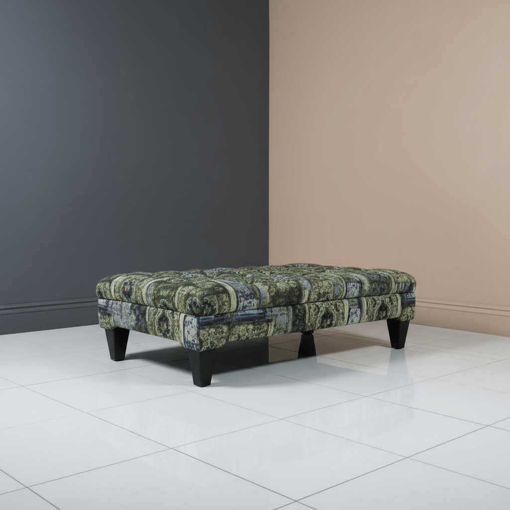 Elegant Designer Pattern Buttoned Footstool Lounge Table - ISTOOLS