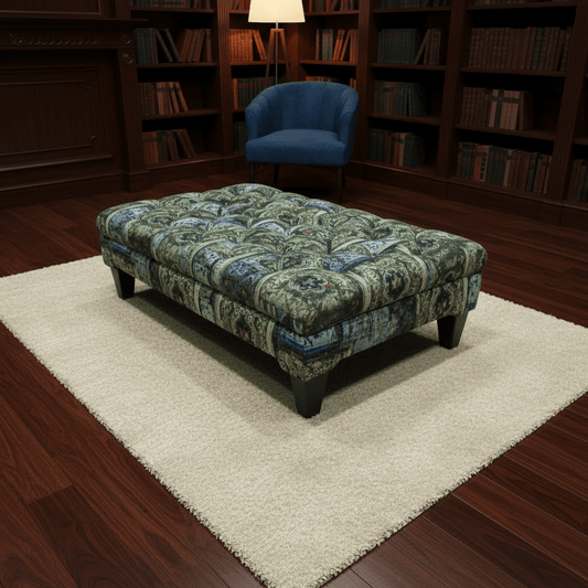 Elegant Designer Pattern Buttoned Footstool Lounge Table - ISTOOLS