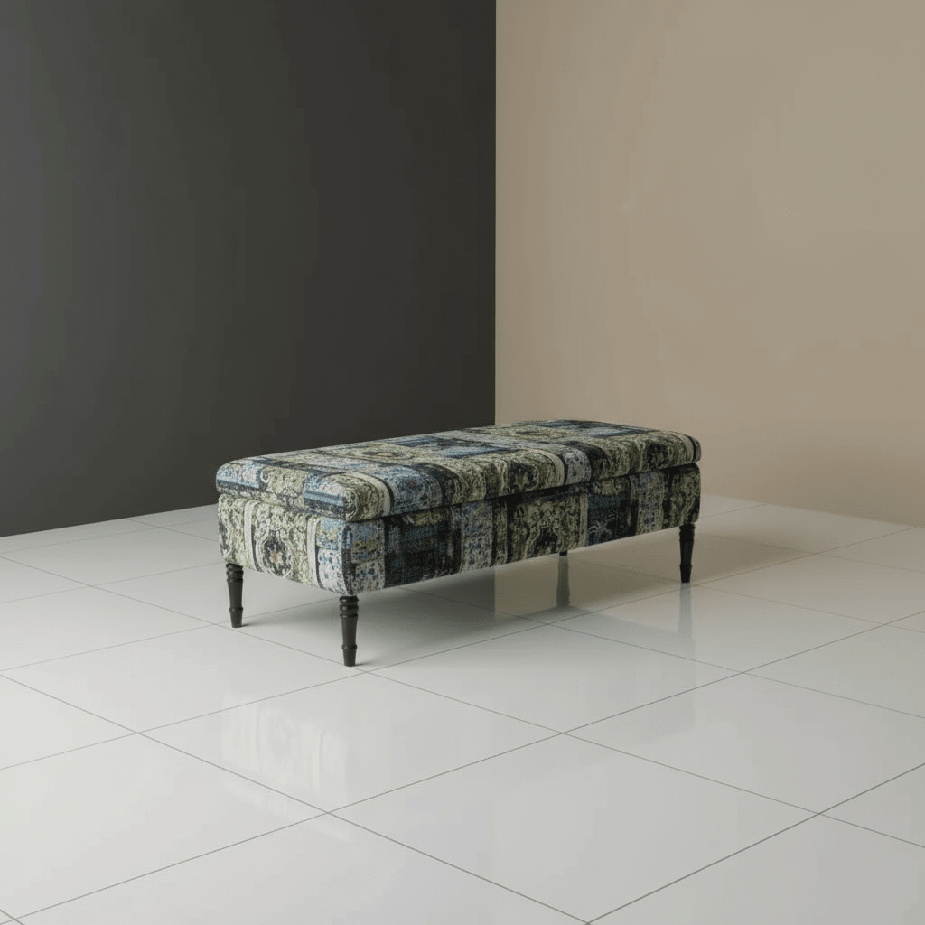 Elegant Designer Pattern Rectangular Footstool Coffee Table - ISTOOLS