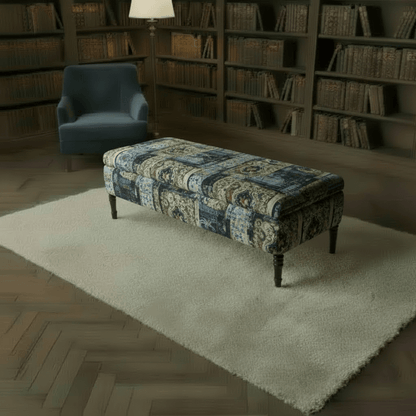Elegant Designer Pattern Rectangular Footstool Coffee Table - ISTOOLS