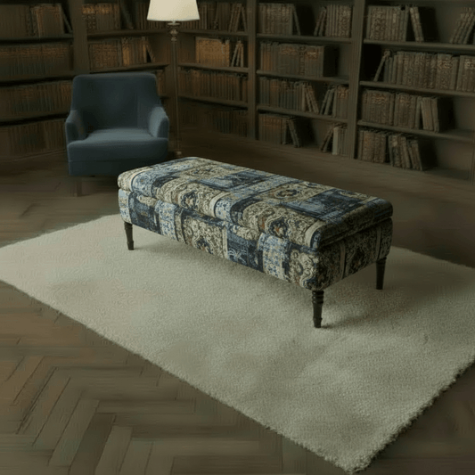 Elegant Designer Pattern Rectangular Footstool Coffee Table - ISTOOLS