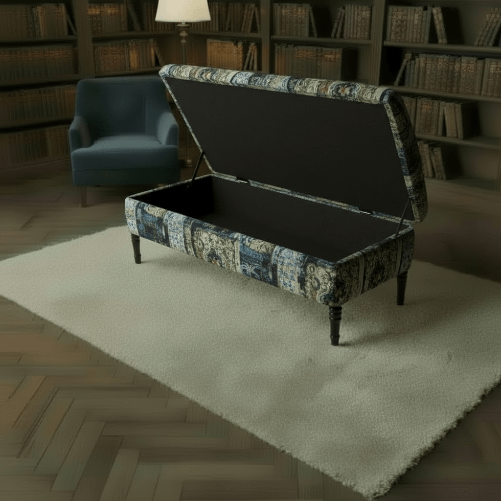Elegant Designer Pattern Rectangular Footstool Coffee Table - ISTOOLS