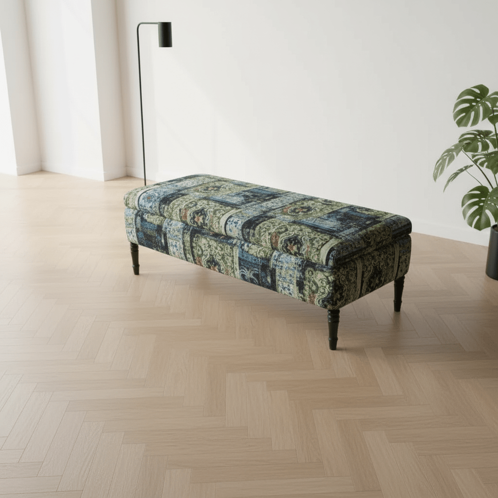 Elegant Designer Pattern Rectangular Footstool Coffee Table - ISTOOLS