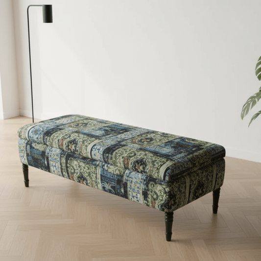 Elegant Designer Pattern Rectangular Footstool Coffee Table - ISTOOLS