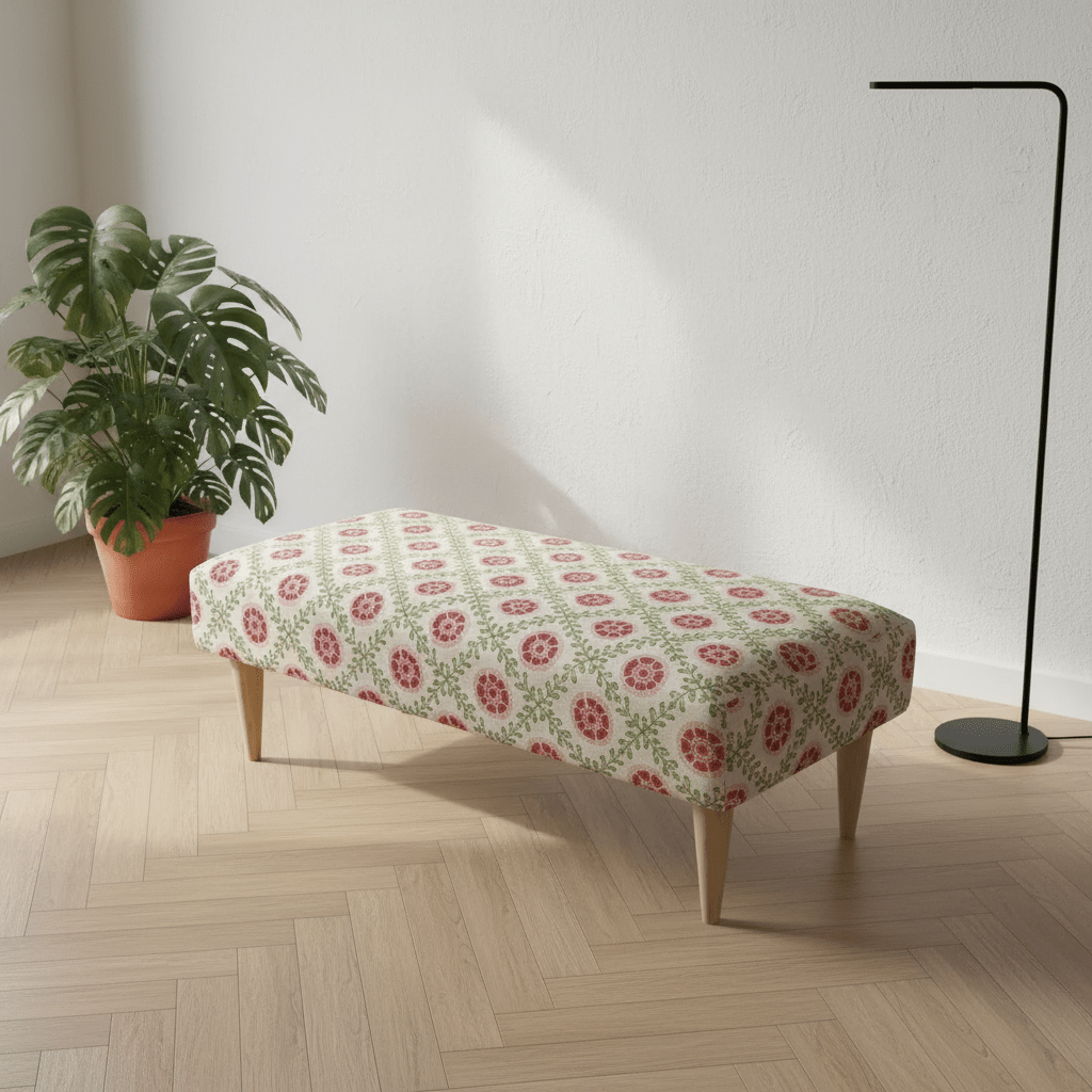 Elegant Hallway Ottoman Non - Storage Bench with Stitched Top – Premium Designer Footstool - ISTOOLS