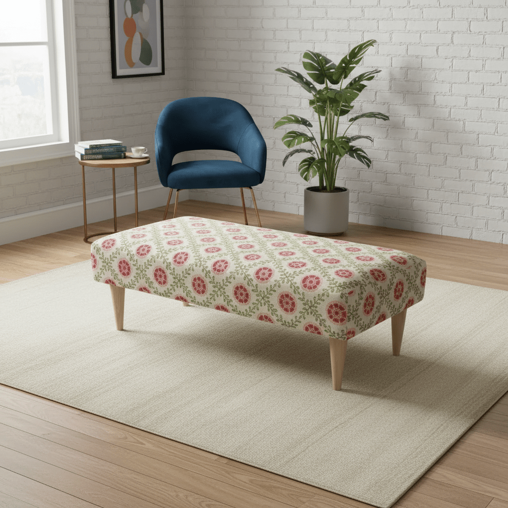 Elegant Hallway Ottoman Non - Storage Bench with Stitched Top – Premium Designer Footstool - ISTOOLS