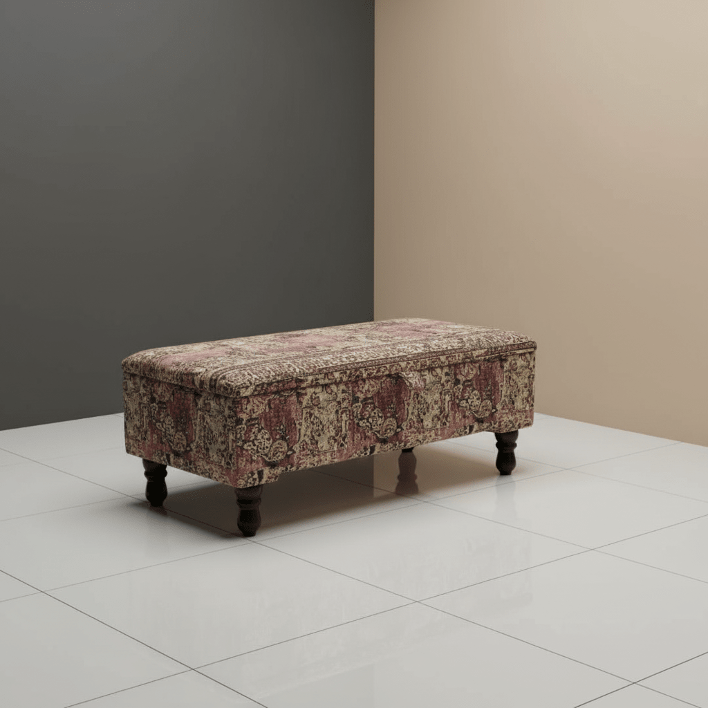 Elegant Living Room Storage Box Designer Motif Premium Fabric - ISTOOLS