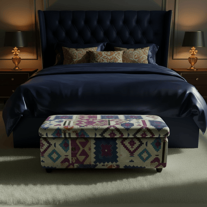 Elegant Multi - Toned End of Bed Seat Smooth Lid Design - ISTOOLS