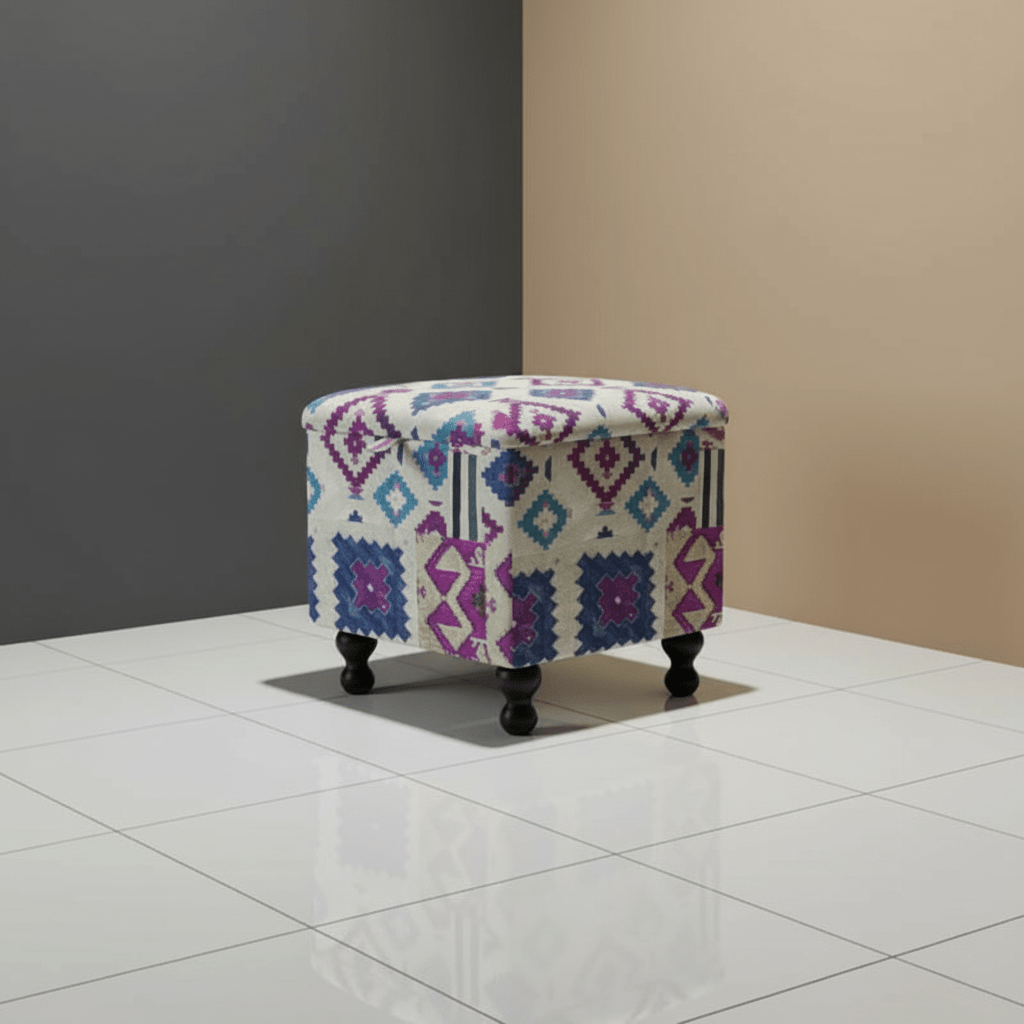 Elegant Multi - Toned Square Storage Trunk Smooth Lid Design - ISTOOLS