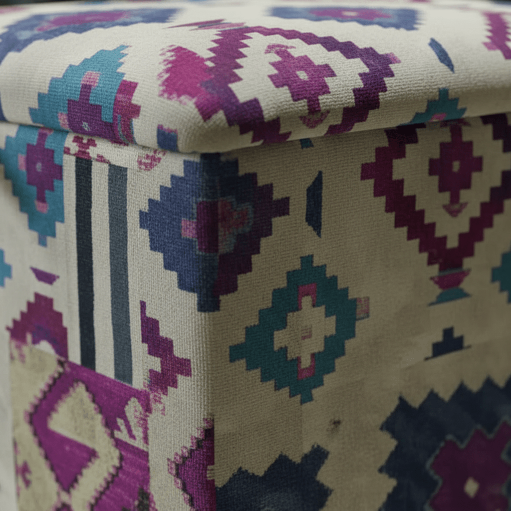 Elegant Multi - Toned Square Storage Trunk Smooth Lid Design - ISTOOLS