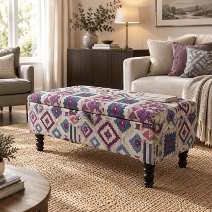 Elegant Multi-Toned Storage Trunk Smooth Lid Design - ISTOOLS