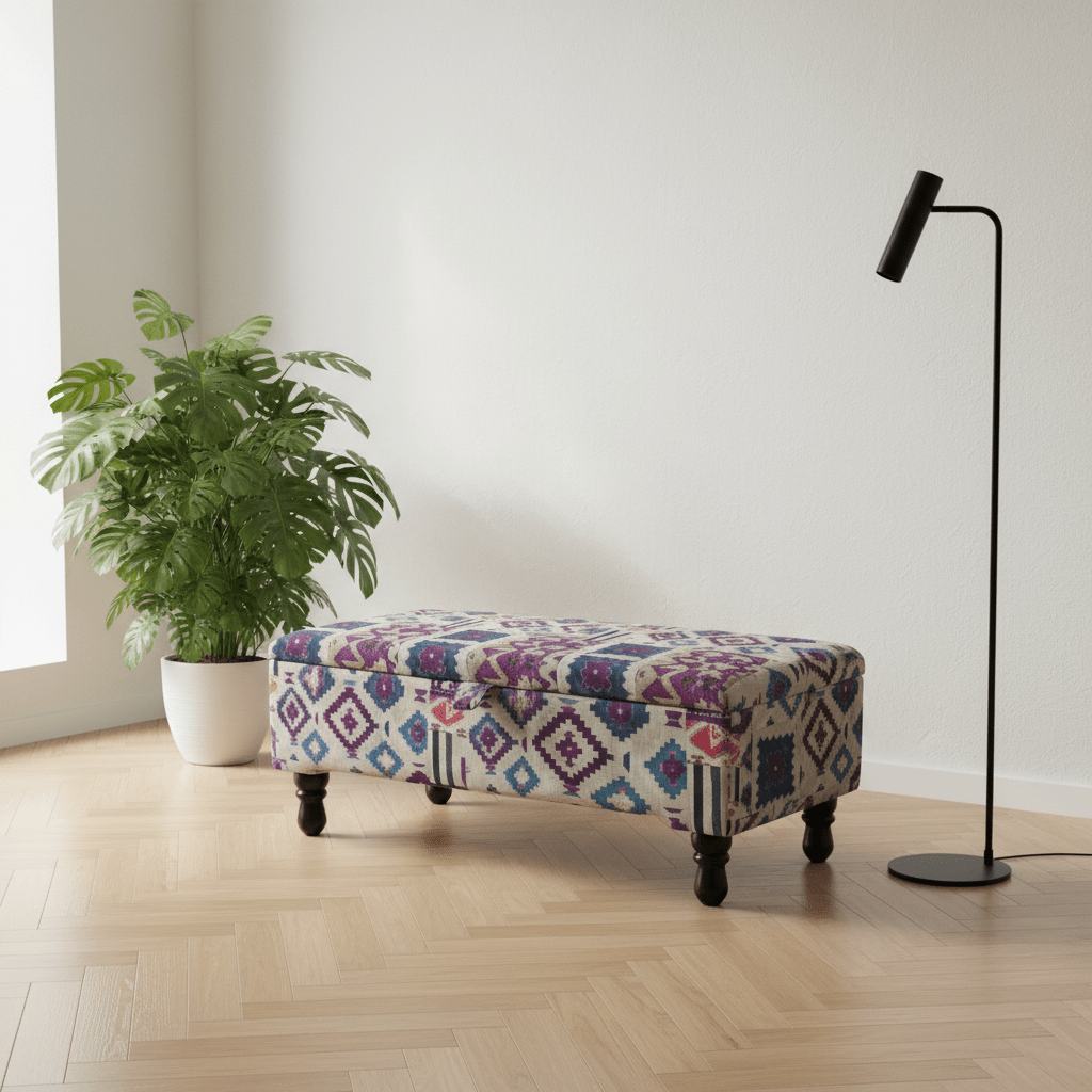 Elegant Multi - Toned Storage Trunk Smooth Lid Design - ISTOOLS