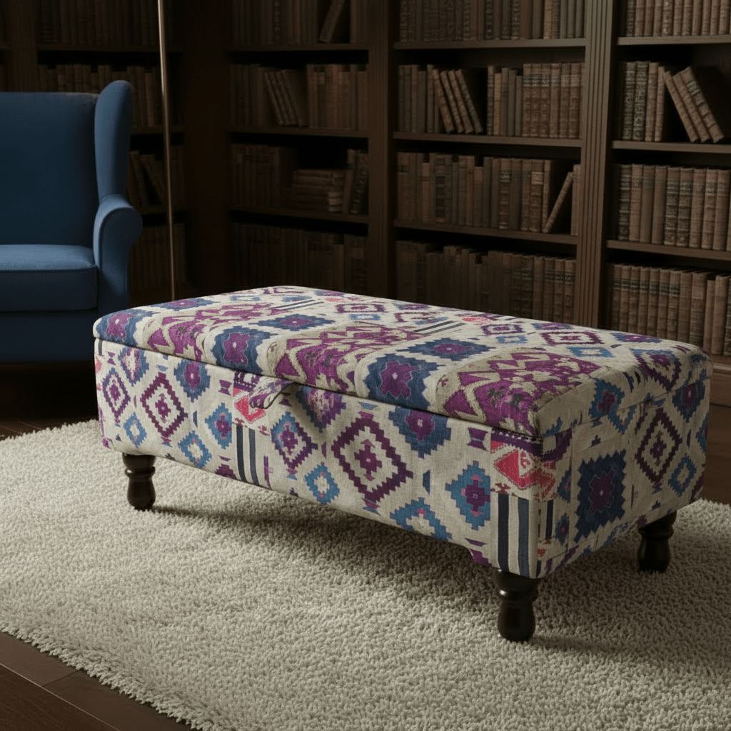 Elegant Multi - Toned Storage Trunk Smooth Lid Design - ISTOOLS
