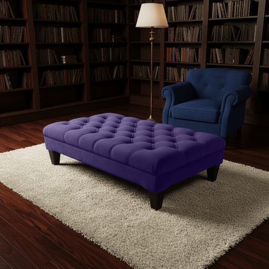 Elegant Multi - Toned Tufted Ottoman Coffee Table UK Made - ISTOOLS