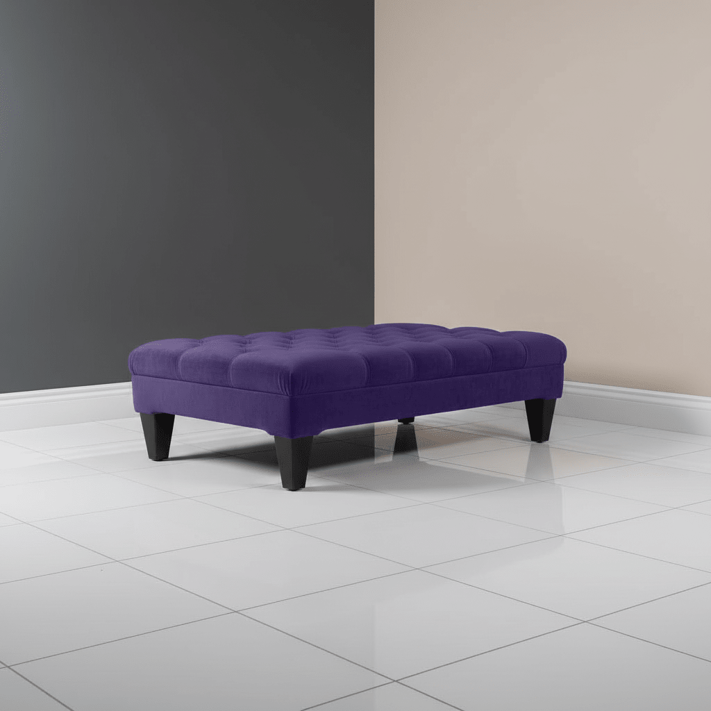 Elegant Multi - Toned Tufted Ottoman Coffee Table UK Made - ISTOOLS
