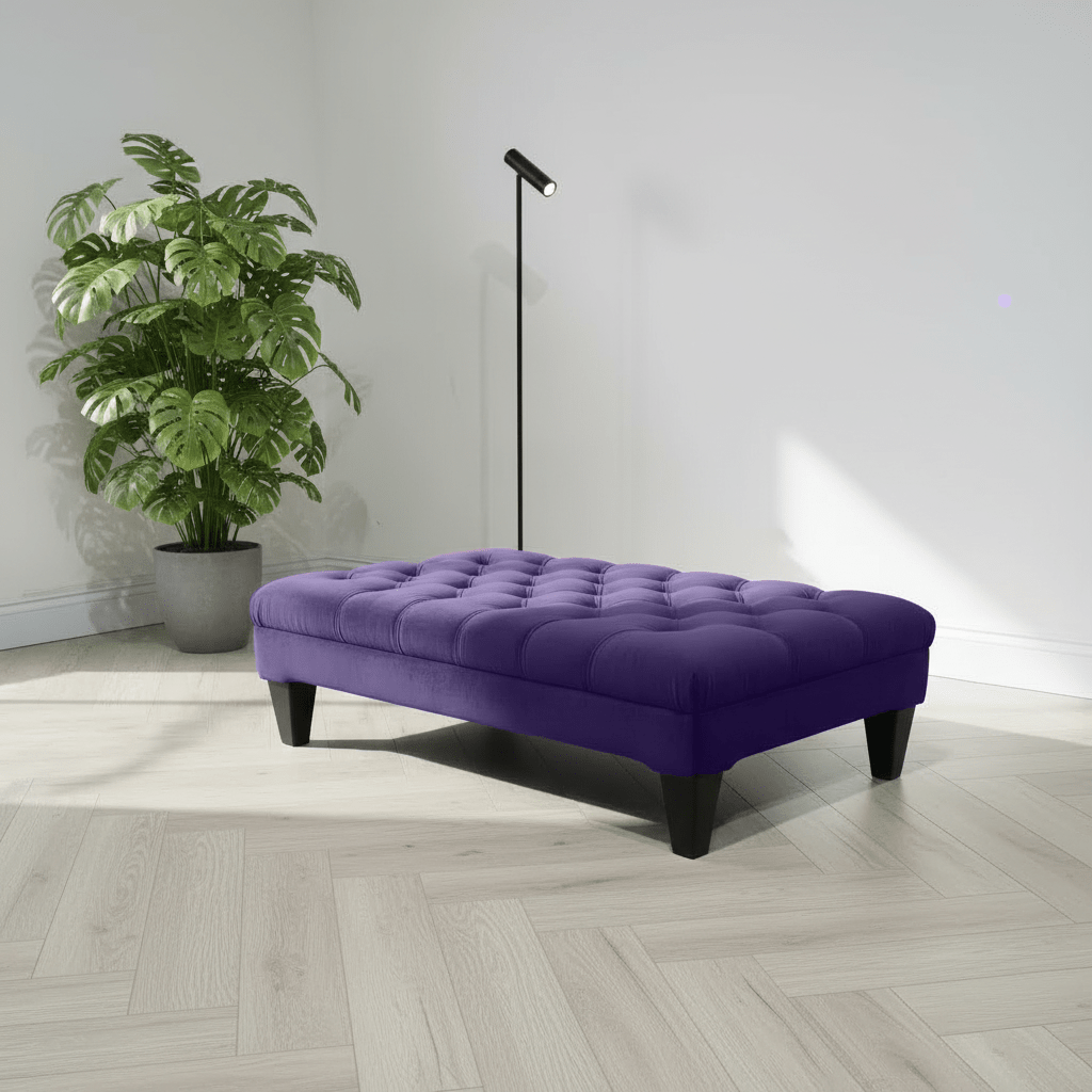 Elegant Multi - Toned Tufted Ottoman Coffee Table UK Made - ISTOOLS
