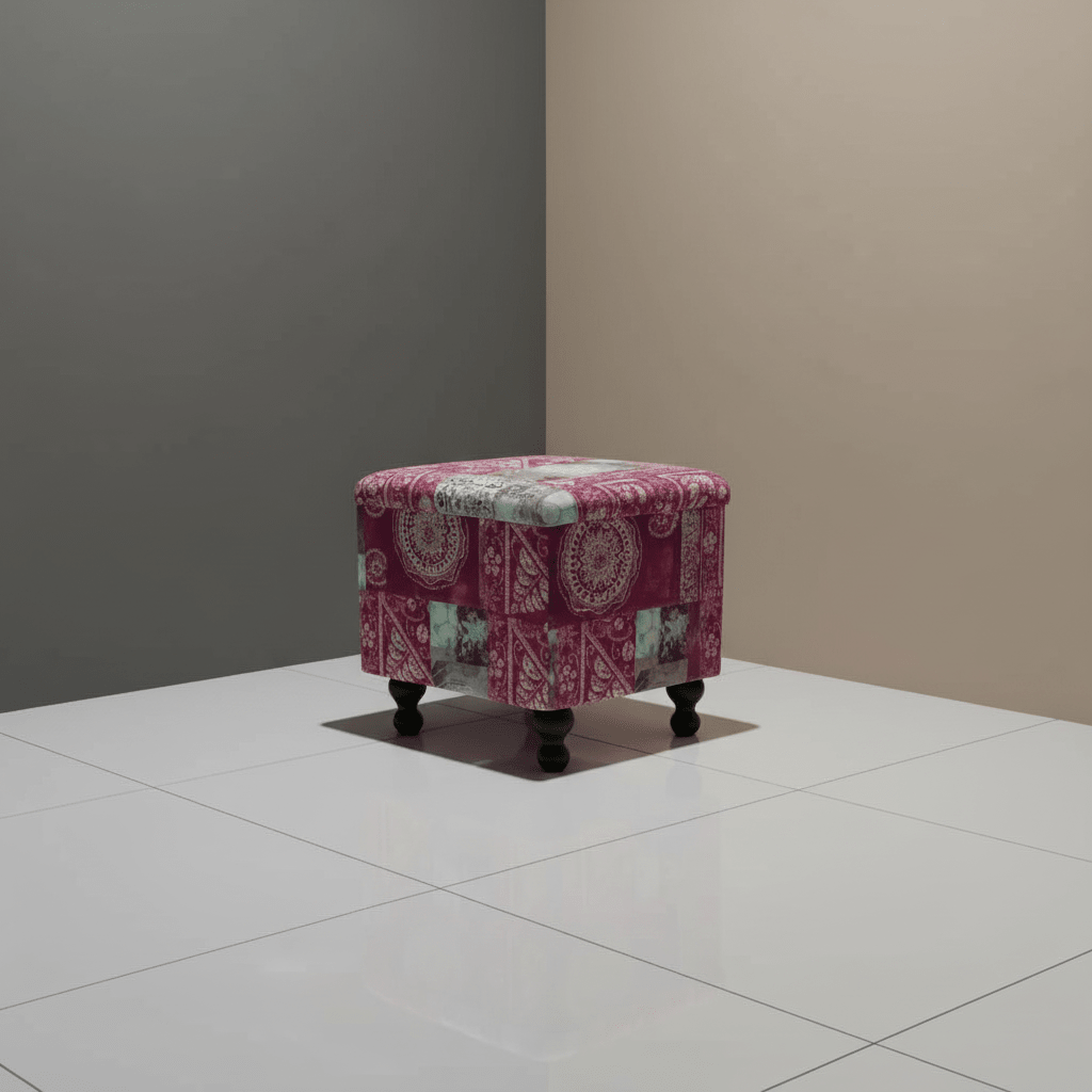 Elegant Patterned Square Storage Bench UK Craftsmanship - ISTOOLS