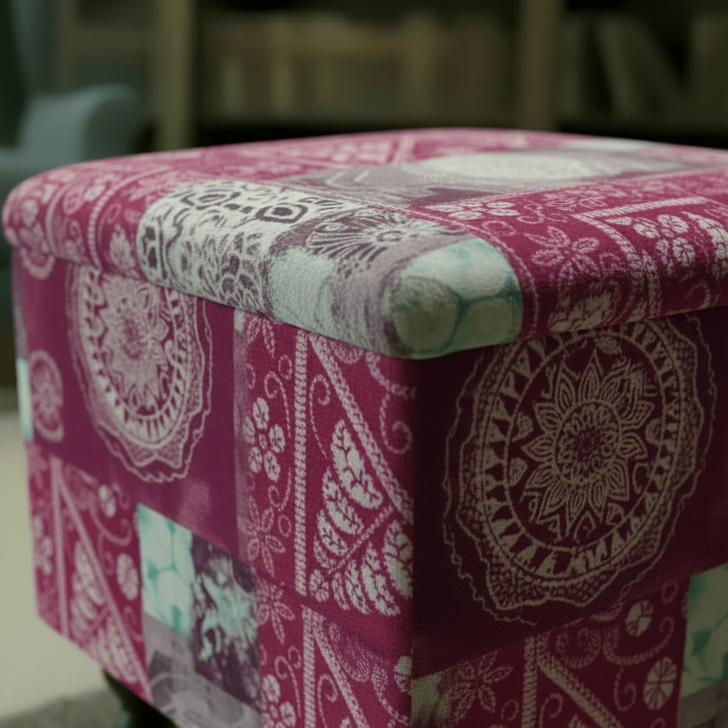 Elegant Patterned Square Storage Bench UK Craftsmanship - ISTOOLS