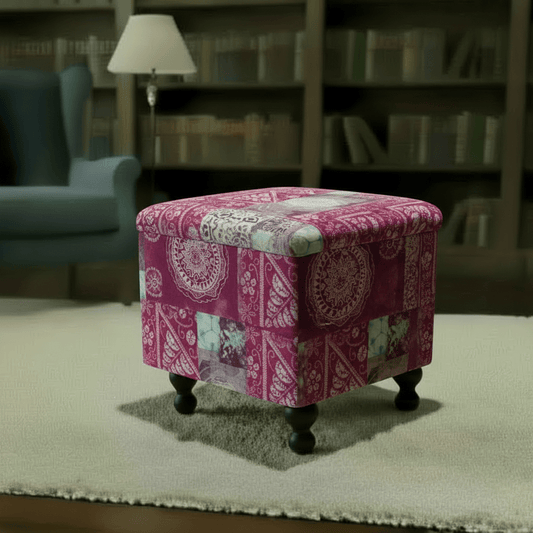 Elegant Patterned Square Storage Bench UK Craftsmanship - ISTOOLS