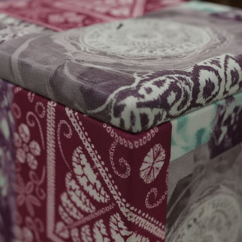 Elegant Patterned Storage Ottoman Kitchen Seating Bench UK - ISTOOLS