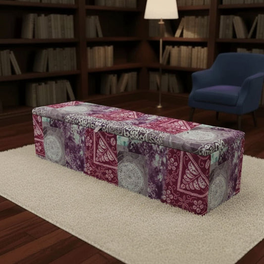 Elegant Patterned Storage Ottoman Kitchen Seating Bench UK - ISTOOLS