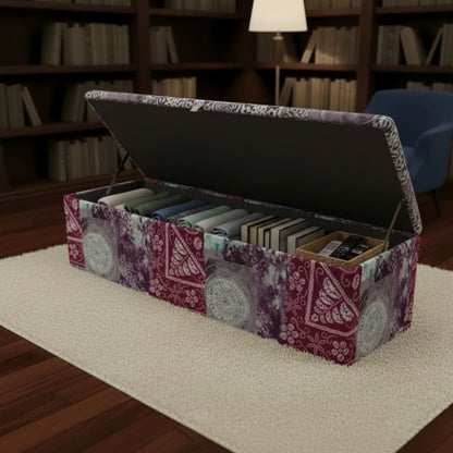 Elegant Patterned Storage Ottoman Kitchen Seating Bench UK - ISTOOLS