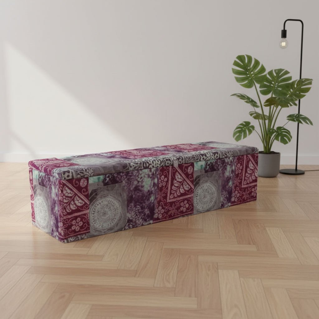 Elegant Patterned Storage Ottoman Kitchen Seating Bench UK - ISTOOLS