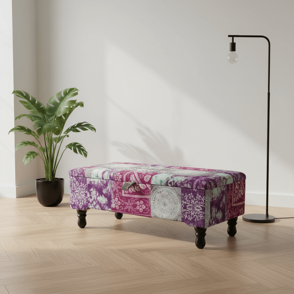 Elegant Patterned Storage Ottoman Trunk UK Craftsmanship - ISTOOLS