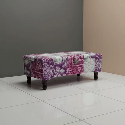 Elegant Patterned Storage Ottoman Trunk UK Craftsmanship - ISTOOLS
