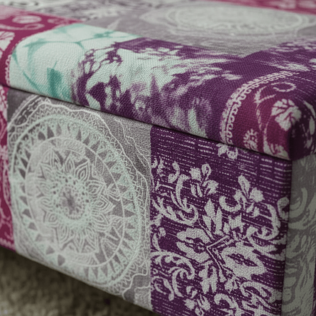 Elegant Patterned Storage Ottoman Trunk UK Craftsmanship - ISTOOLS