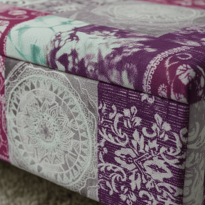 Elegant Patterned Storage Ottoman Trunk UK Craftsmanship - ISTOOLS