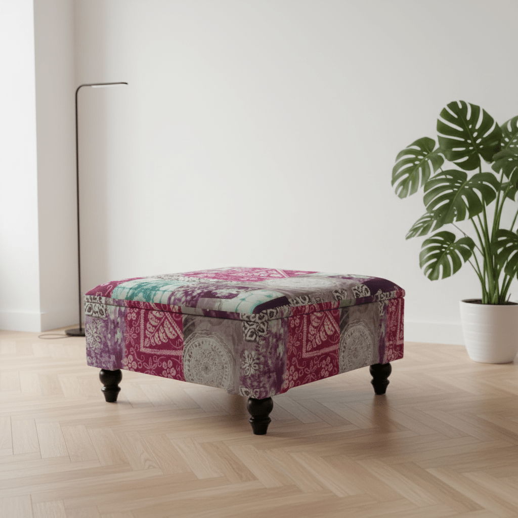 Elegant Plain Texture Storage Ottoman Trunk UK Craftsmanship - ISTOOLS