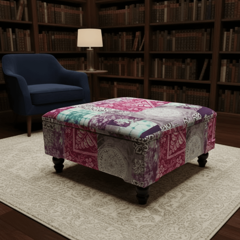 Elegant Plain Texture Storage Ottoman Trunk UK Craftsmanship - ISTOOLS